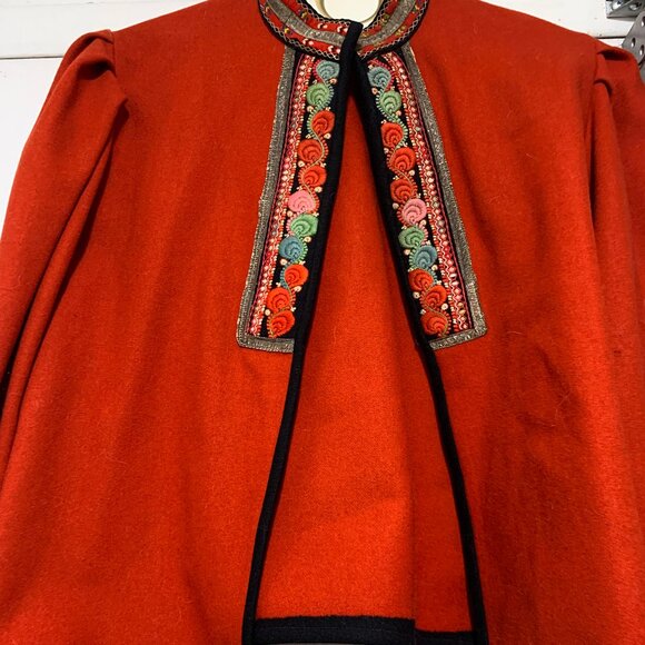 VINTAGE THEKLA JULINS EFTF OPEN FRONT EMBROIDERED WOOL JACKETS SIZE S - Picture 7 of 11